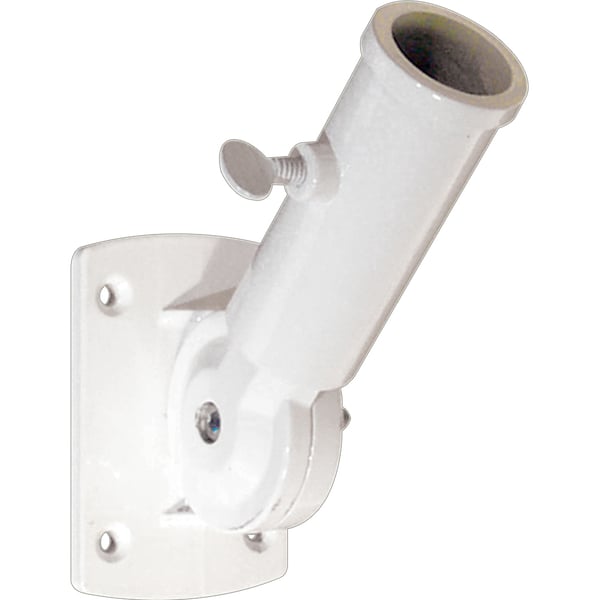 Prime-Line 1 in. Diecast, White, Adjustable Flag Pole Holder Single Pack U 10256 - main